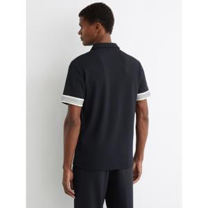 REISS Bruno Sleeve-Trim Half-Zip Polo Shirt